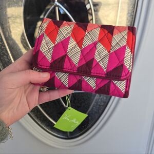 NWT Vera Bradley Riley Compact Trifold Wallet Bohemian Chevron
